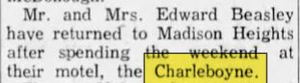 Charleboyne Motel - Feb 1964 Article